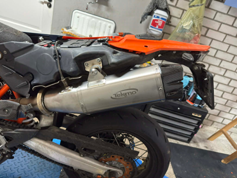 2026 Tekmo Racing 690701 Titanium Dual-Core Silencer image 0