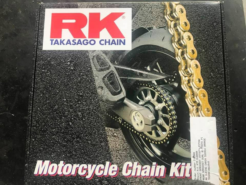 RK Coloured 'X' Ring Chain & Sprocket Kit image 0