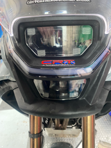 CFmoto 450MT Powerbronze Acrylic Headlamp Protectors.