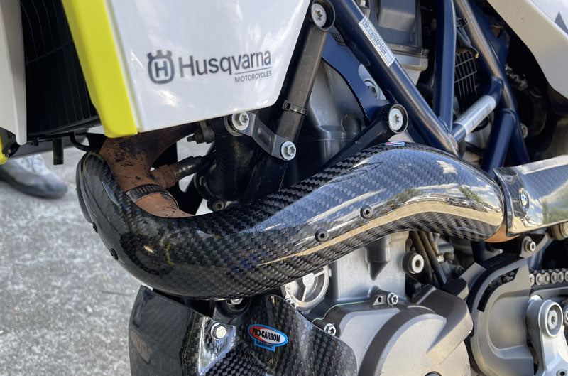 Extended Carbon Header Pipe Guard KTM690/Husqvarna701/GasGas700 by Pro-Carbon image 0